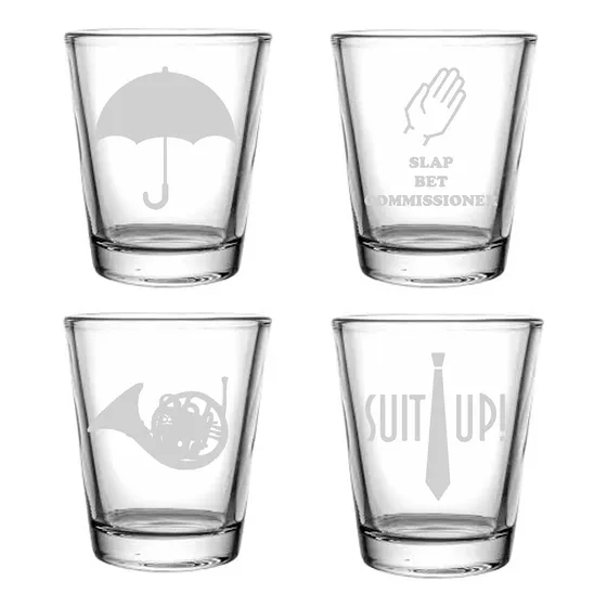 Cuatro Vaso Chupito Grabado 1.5 Onza Paragua Cuerno I