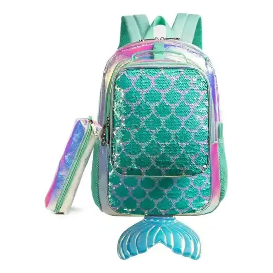 Morral Lonchera Y Cartuchera Escamas De Sirena