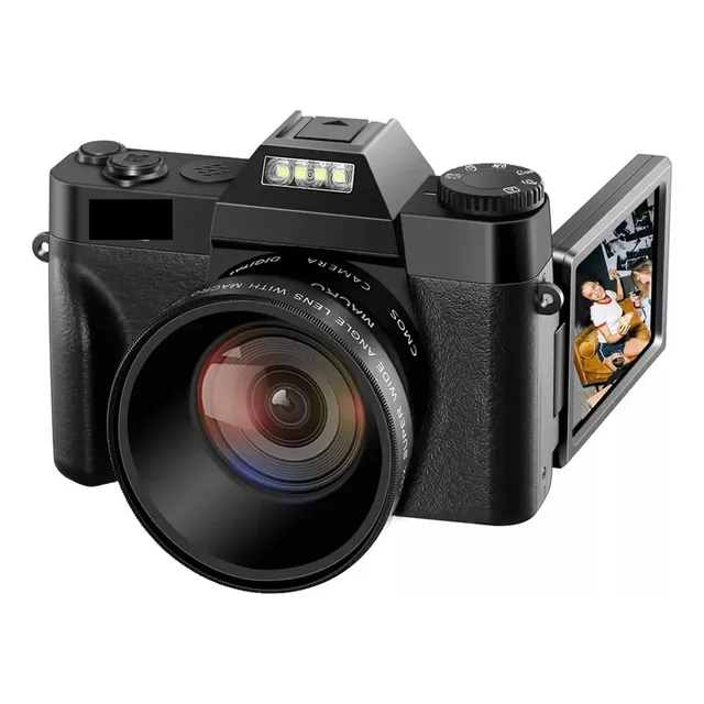 Retro Vintage 48mp Cámara Selfie Pantalla Abatible Gran