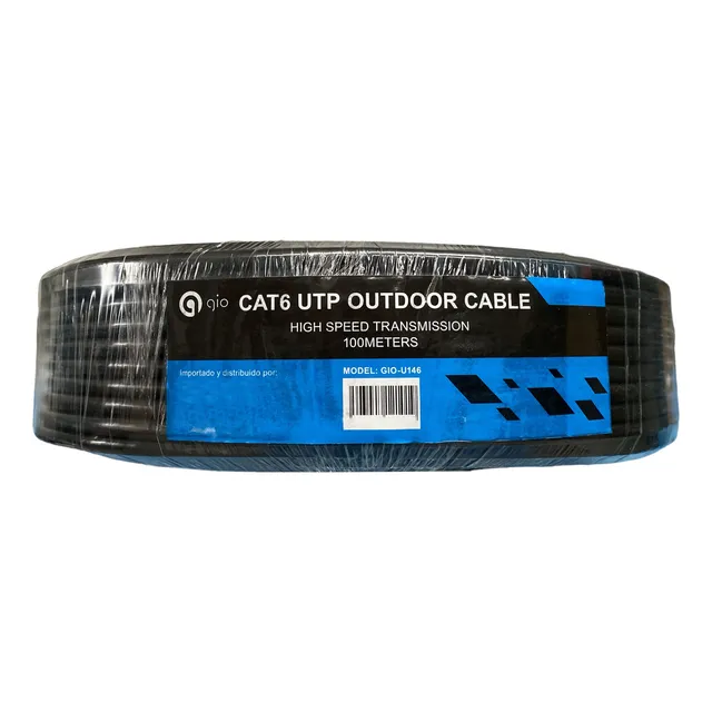 Gio Cable De Red Utp Cat6 Para Exteriores Reforzado 100mts Gio-u146