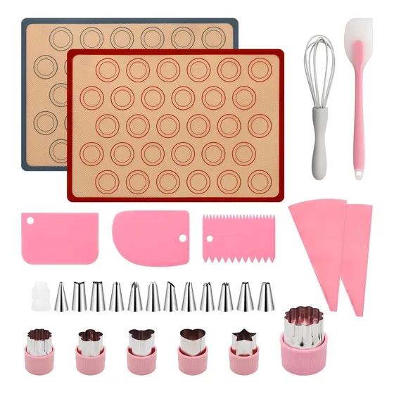 Coldairsoap 28pcs Macaron Silicona Mat Kit-2 Mats De Horno 2