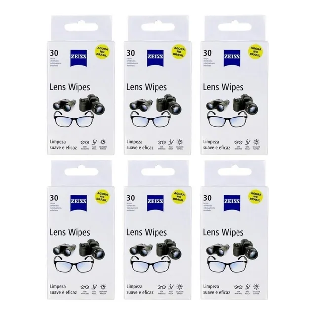 Kit Lenço Zeiss Limpar Lentes De Óculos 6 Caixas - 180 Unid