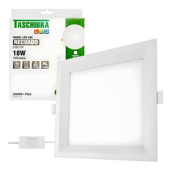 Kit 8 Painel Led Embutir Lux Recuado 18w 3000k 110v/220v