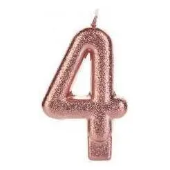 Vela Bronze Glitter Numero 4