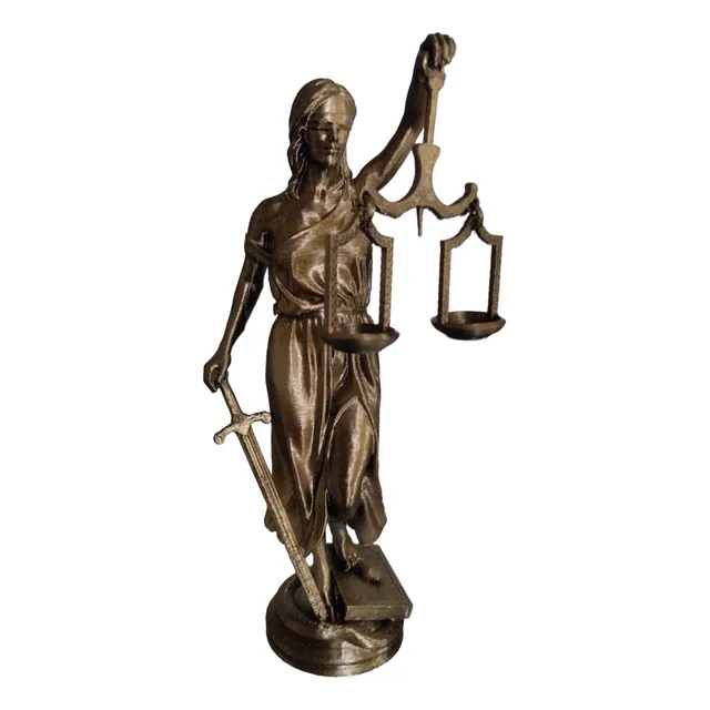 Figura Estatua De La Justicia Dorado