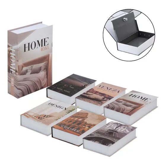 Cofre Camuflado Com Chave Porta Joias Formato Livro Discreto Sortido