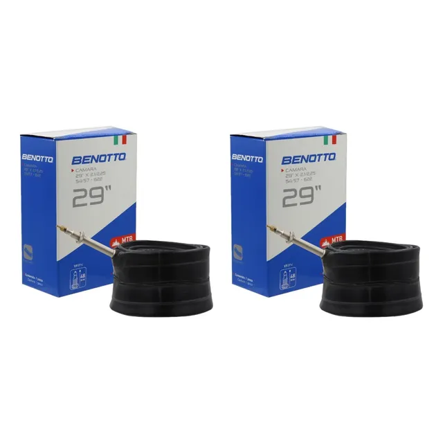 Par De Cámaras Benotto Montaña R29 X 2.1 / 2.25 Válvula Francesa Color Negro