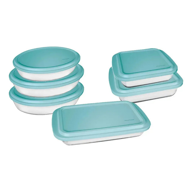 Conjunto Assadeiras 6 Peças De Vidro Com Tampa Verde Marinex