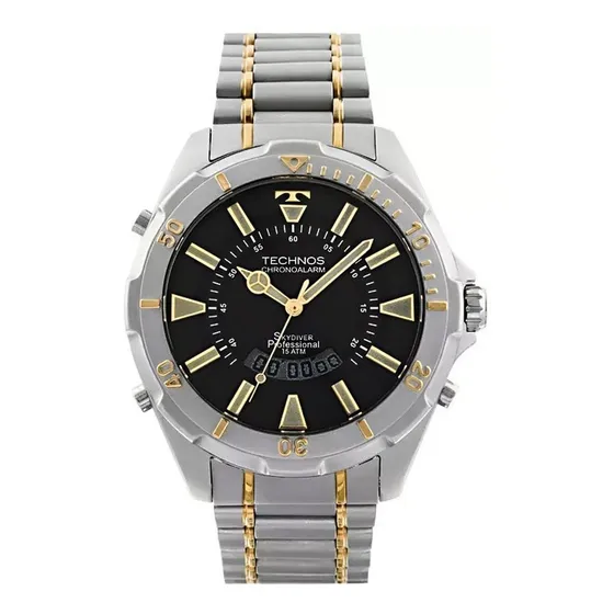 Relógio Masculino Dourado Skydiver  Technos Ref T205fq/5p 