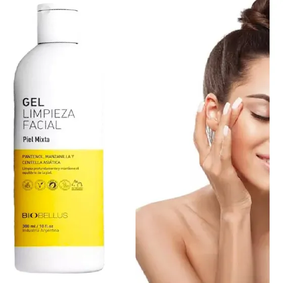 Gel Limpieza Facial Piel Mixta Pantenol Mazanilla Biobellus