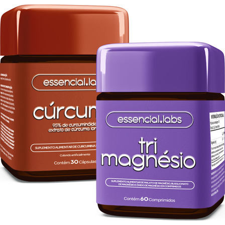 Kit Tri Magnésio Contendo Dimalato + Bisglicinato + Óxido De Magnésio - 60 Comprimidos + Cúrcuma Longa 130mg - 30 Doses Kit Tri Magnésio Contendo Dimalato + Bisglicinato + Óxido De Magnésio - 60 Comprimidos + Cúrcuma Longa 130mg - 30 Doses