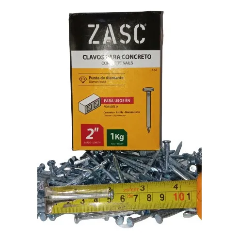 Clavos De Acero Ranurados 2 Pulgadas Para Concreto Pack 1 Kg