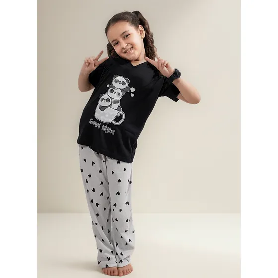 Pijamas Para Niñas Manga Corta Y Pantalón Largo
