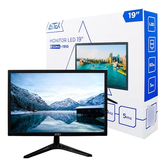Monitor Tela 19'' Pc Led Full Hd Entrada Hdmi Vga 60hz Aitek SIGMA-M1910