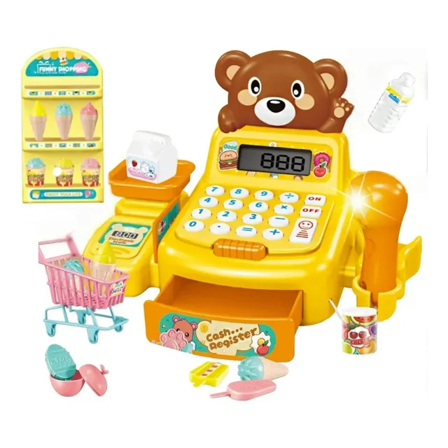 Cajas Registradoras Banna Scanner Supermercado Juguete Niña Niño Marrón Escáner De Trabajo Tarjeta De Crédito Comida Para JugarDinero Y Más
