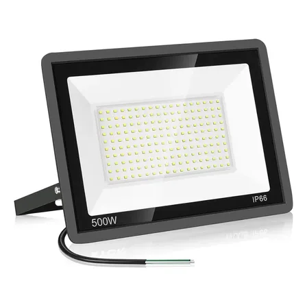 Paquete De 1 Focos Led De 500 W, Ip66, Impermeables, Para Exteriores, De Seguridad, 12500 Lm, Superbrillantes, Luz Blanca Diurna De 5000 K, Para Patio, Jardín,cancha De Baloncesto Y Patio. Negro
