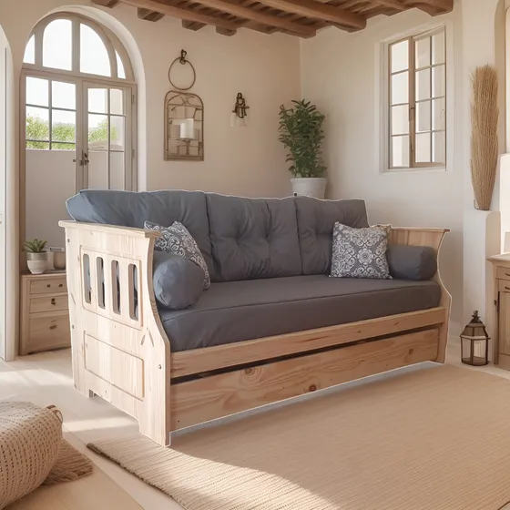Diván Sillón Cama + Carro + 2 Colchones + Funda Y Almohadone
