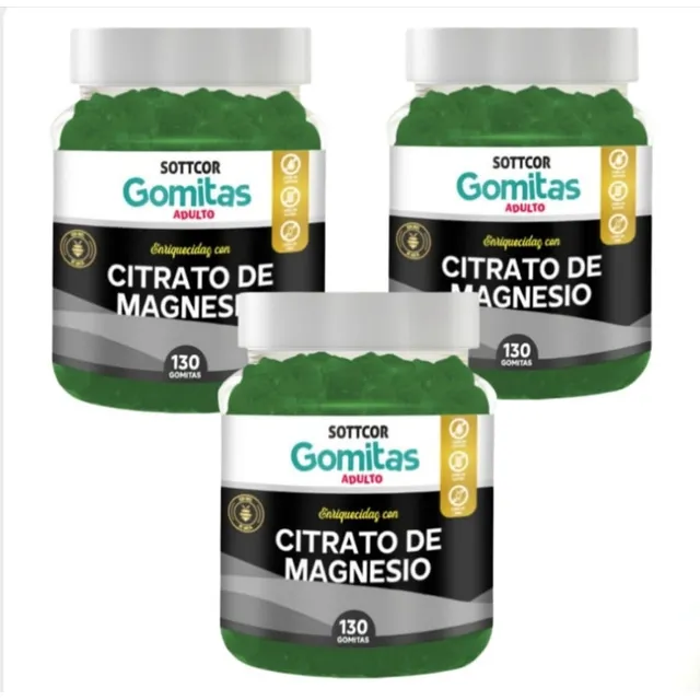 Pack 3 Citrato De Magnesio En Gomitas Sottcor Labs