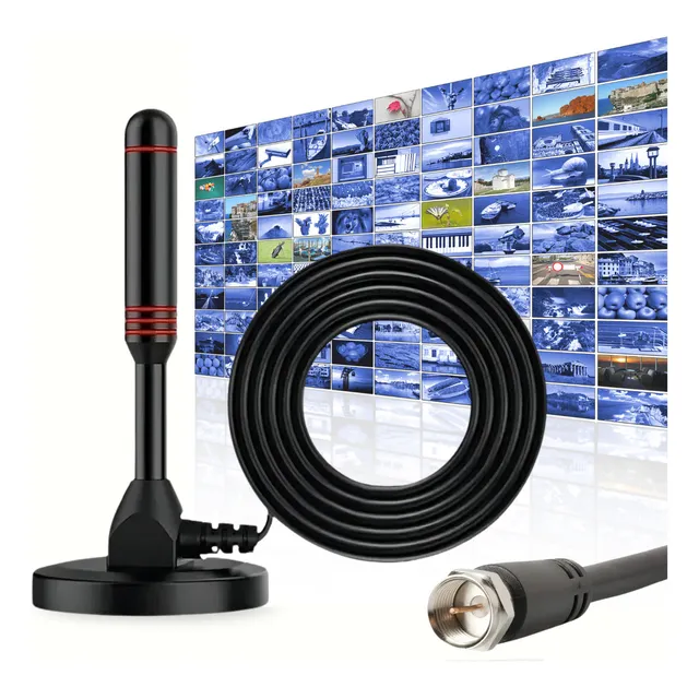 Antena Digital Tv Interior Exterior Magnética Conexión Para Tv Alta Calidad Everest
