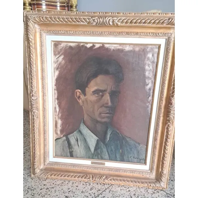 Cesar Rengifo Oleo Sobre Tela.  Autorretrato 