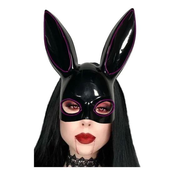 Antifaz Conejo Halloween Orejas Luz Led