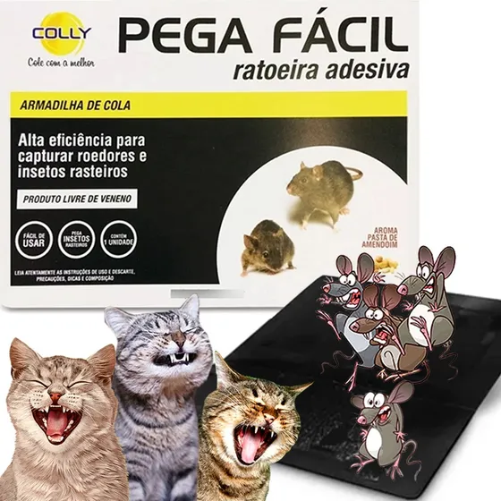 Ratoeira Adesiva De Papel Cola Armadilha Rato Colly 10 Unid