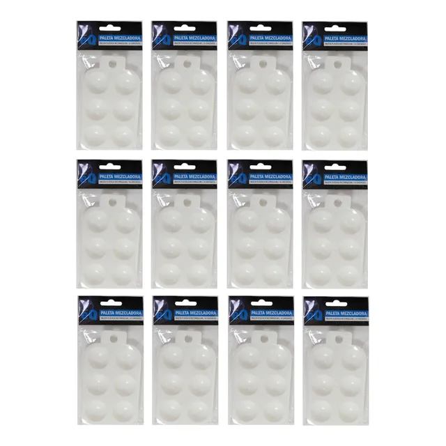 Paleta Mezcladora Plastica Rectangular 6 Cavidades Eq X 12