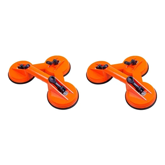 Kit 2 Un Ventosa Tripla P/ Mármores Vidro Chapas Piso 120 Kg