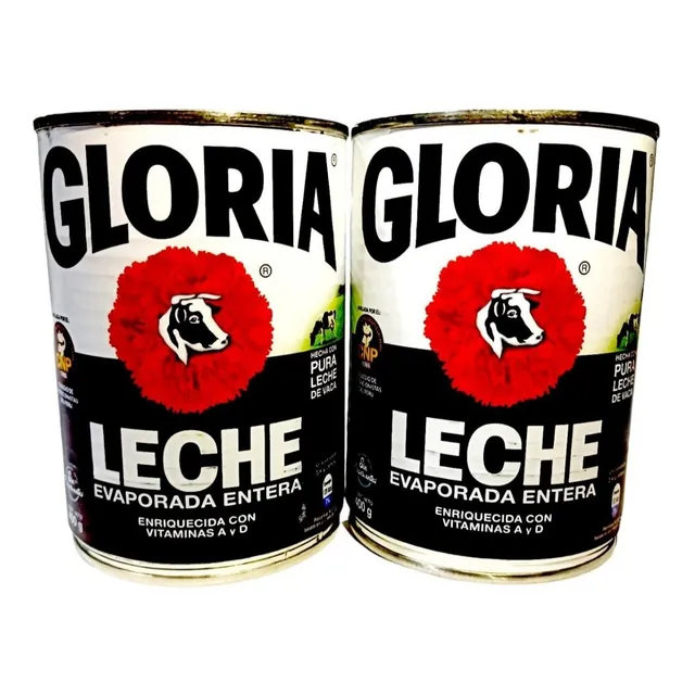Leche Evaporada Gloria 400gr X 2 Unid