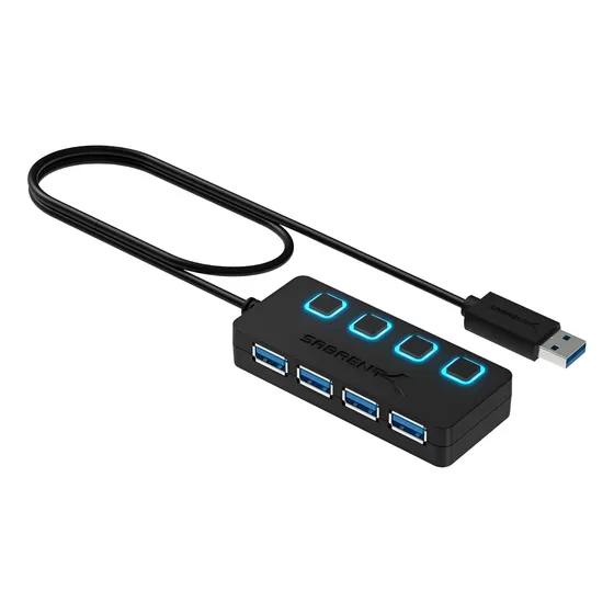 Adaptador Usb 4 Puertos 3.0 Con Interruptores Individuales