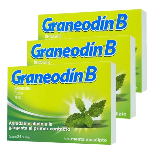 Graneodín B Benzocaína 10mg Sabor Menta-eucalipto
