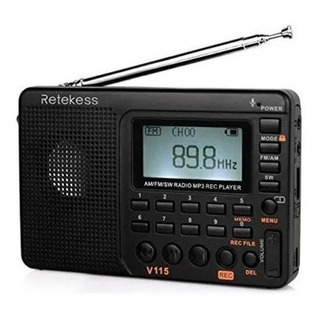 Radio Retekess V115 Digital Portátil Cor Preto 5v Radio Retekess V115 Digital Portátil Cor Preto 5v