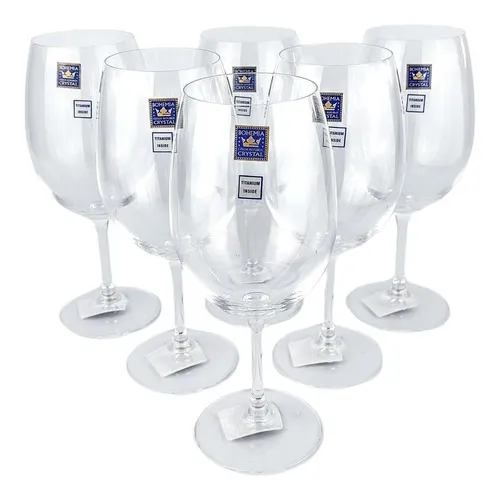 Jogo De Taça De Vinho Cristal Bohemia 580 Ml