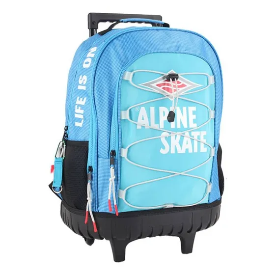 Mochila Carro Carrito Escolar Base Reforzada Manija Telescop Color 27682 Diseño de la tela Liso