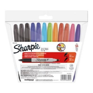 Marcador Sharpie Doble Punta Colores Surtidos C/12pza Marcador Sharpie Doble Punta Colores Surtidos C/12pza