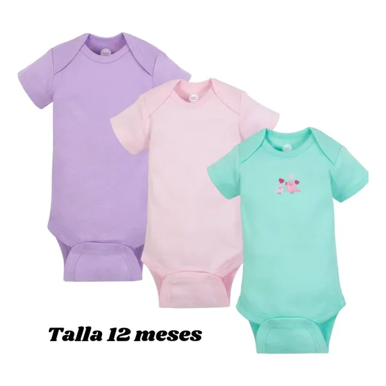 Set 3 Bodys Bebe Niña Original