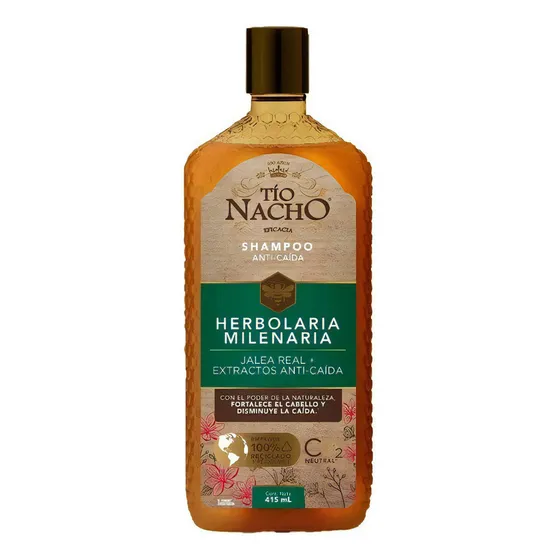 Shampoo Tío Nacho Herbolaria Milenaria de jalea real en botella de 415mL por 1 unidad