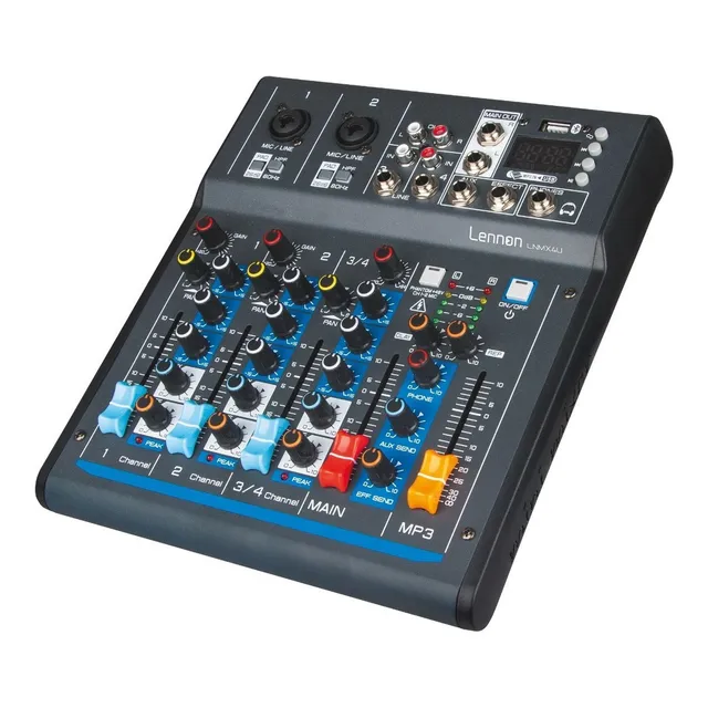 Mezcladora De 4 Canales Bluetooth Usb Lennon Ln-mx4u