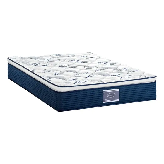 Colchón King Size De Resorte América Mabel 28cm Medio Color Azul Marino