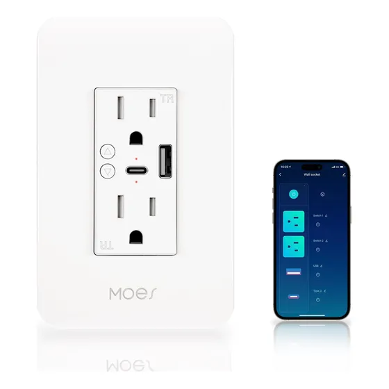 Tomacorriente Inteligente Moes-compatible Con Alexa Y Google