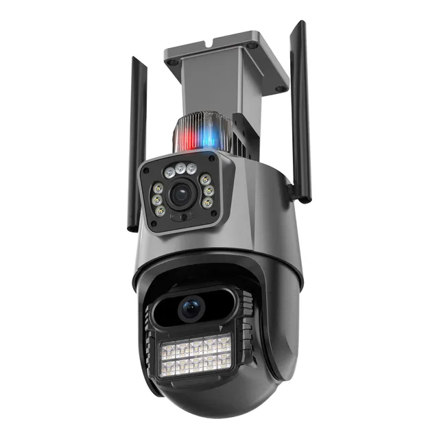 Câmera Wi-fi 4k 8mp Tela Dupla Visão Noturna Luz De Polícia