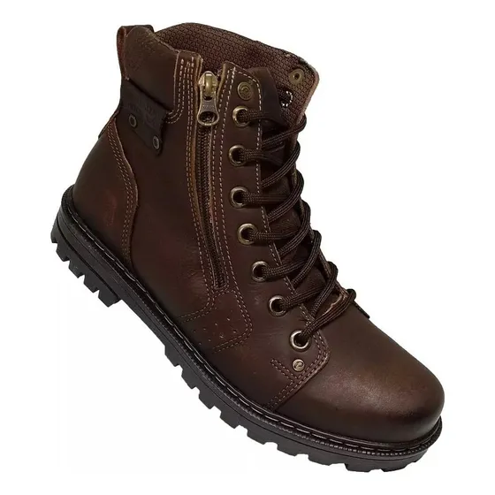Bota Pegada Homebre Confort Cuero Cierre Calidad