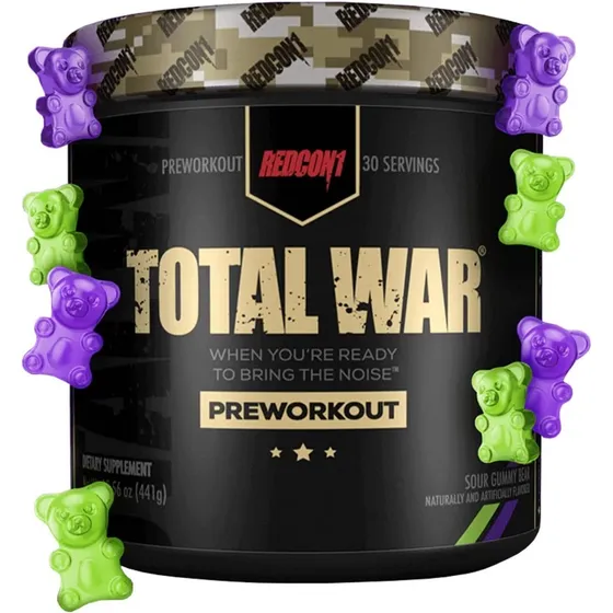 Total War Redcon1 Pre Workout 30 Servicios Lpv Pw2 Sabor Sour Gummy Bear