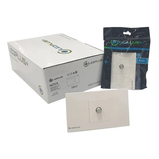 Toma Coaxial Tv Cable Empotrar Blanco Nova Led Plus