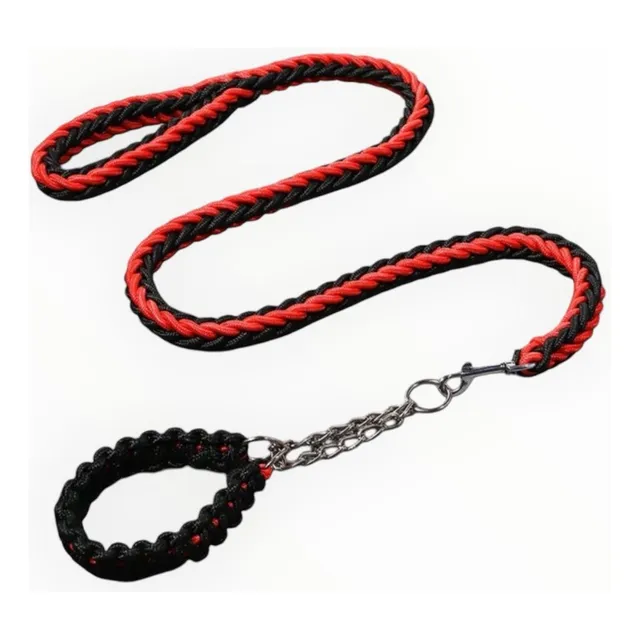 Collar Con Correa Diseño Tejido  Para Perros Grandes