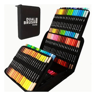 Kit 80 Canetas Ponta Dupla Com Pincel Duplo Fine Line Touch Kit 80 Canetas Ponta Dupla Com Pincel Duplo Fine Line Touch