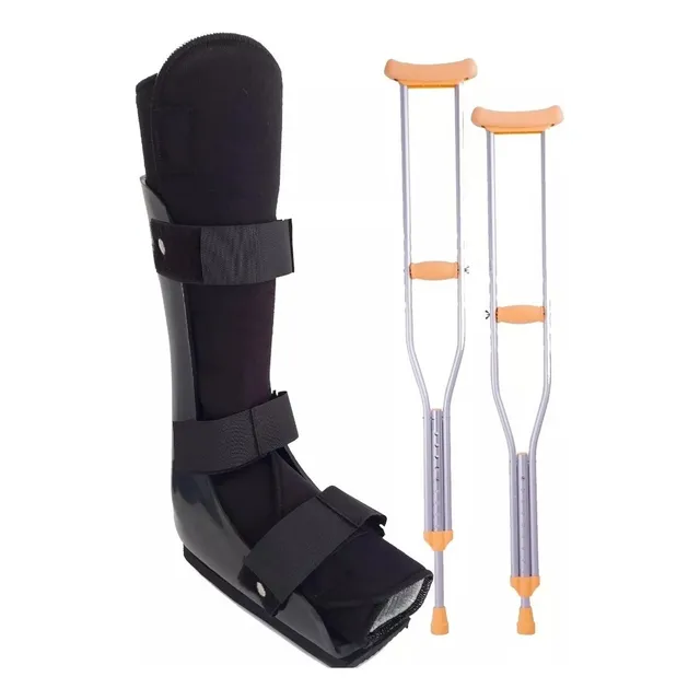 Muletas Aluminio Regulable + Bota Walker Esguince Fractura
