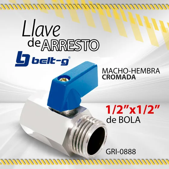 Llave Arresto 1/2x1/2 Macho-hembra Belt-g Gri-0888 / 02983