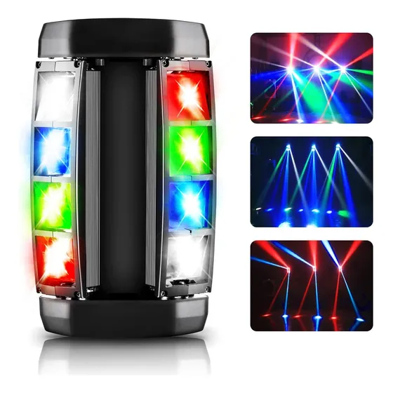Mini Moving Spider Beam 8 Leds 5w Rgbw Dmx Profissional