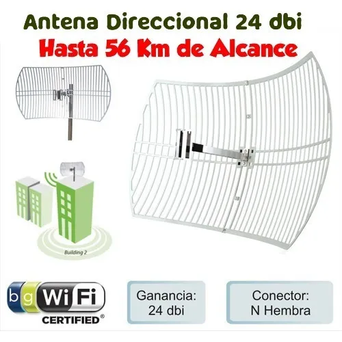 Antena Direccional Grid 24 Dbi Wifi Internet Largo Alcance